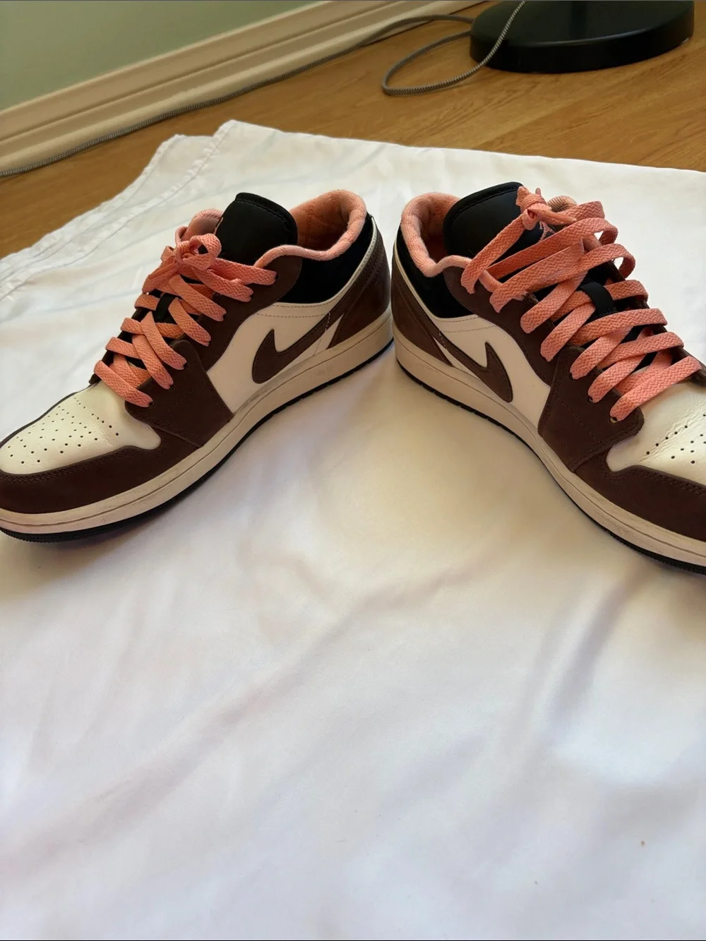 Nike Jordan Low Top Sneakers in Brown, Cream & Pink
